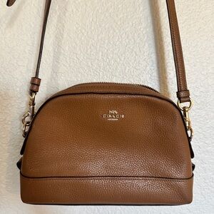 Coach Dome Brown Leather Crossbody Bag